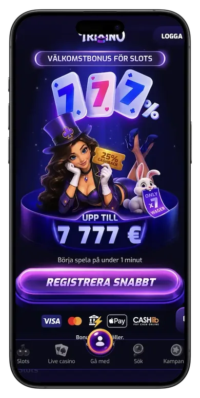 Trixino Casino i mobilen: välkomstbonus 777 % upp till 7 777 € och x7 i omsättningskrav